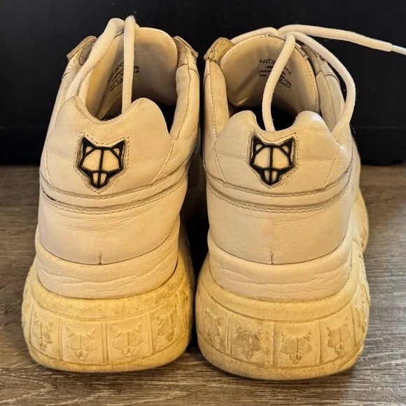 Naked Wolfe Sporty White Leather Platform Handmade 90’s Inspired Sneakers - Picture 7 of 12